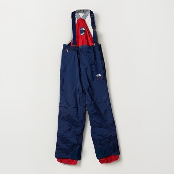 Vintage The North Face Extreme Women’s Ski Bib Overalls Sz 14 Gore-Tex Navy Red - Picture 1 of 13